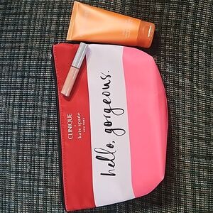 Clinique x Kate Spade bundle make up bag lip gloss Clinique Happy scented lotion